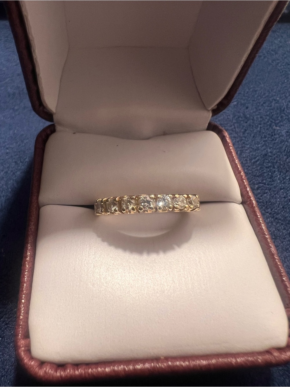 10 kt gold diamond stacking band